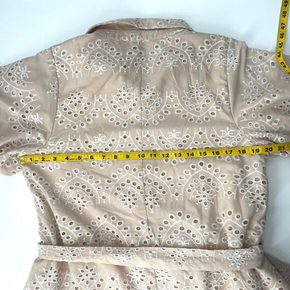 NWT Sam Edelman Embroidered Eyelet Lace Mini Dress Puff Sleeve Size 16 READ! - Picture 12 of 13